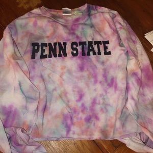 Penn State Tie Dye Cropped Long Sleeve
